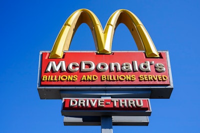 A McDonald's sign is shown in Philadelphia on April 26, 2021.