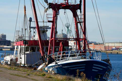 The British trawler kept by French authorities docks at the port in Le Havre, western France on Oct. 28, 2021.