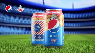 Pepsi X Cracker Jack Cans On Field