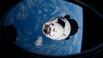 SpaceX Crew Dragon capsule approaching the International Space Station, April 24, 2021.