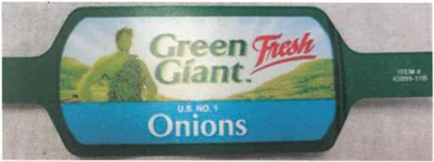 Green Giant Fresh Onions Label
