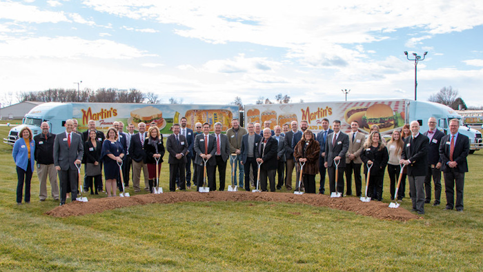 Martin's Famous Pastry Shoppe, Inc.® broke ground on December 3, 2021 for a bakery expansion at their Chambersburg, PA facility. Key business partners and community leaders gathered with Martin's to celebrate this milestone event.