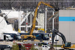 Six died as a tornado tore through an Amazon fulfillment center in Edwardsville, Illinois.