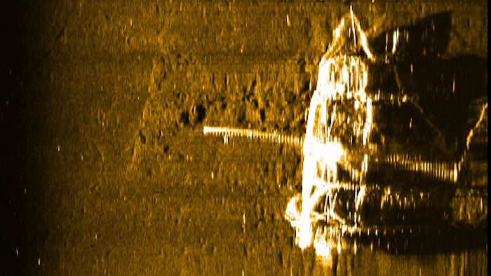 ​Side scan sonar image of the Emmy Rose on the seafloor captured on May 20, 2021. Photo courtesy of