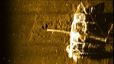 ​Side scan sonar image of the Emmy Rose on the seafloor captured on May 20, 2021. Photo courtesy of