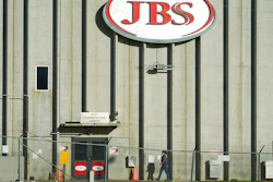 A worker heads into the JBS meatpacking plant on Oct. 12, 2020 in Greeley, CO.