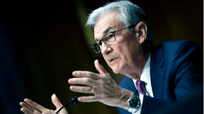 Federal Reserve Board Chairman Jerome Powell speaks during his re-nominations hearing before the Senate Banking, Housing and Urban Affairs Committee on Jan. 11, 2022, on Capitol Hill in Washington.