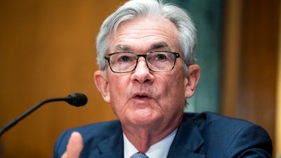 Federal Reserve Chairman Jerome Powell testifies before the Senate Banking Committee hearing, on March 3, 2022 on Capitol Hill in Washington.