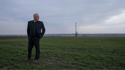 Ivan Kilgan, head of the regional agricultural association village, shows his fields of wheat, in Luky village, western Ukraine. The northwestern Lviv region near the border with Poland, far from the heart of what is known as Ukraine's breadbasket in the south, is being asked to plant all the available fields it can, said Kilgan.
