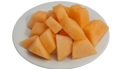 Fresh Sweet Cantaloupe On A Plate 816287486 4272x2848