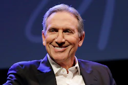 Howard Schultz speaks at an event to promote his book, 'From the Ground Up,' in Seattle on Jan. 31, 2019. Starbucks President and CEO Kevin Johnson said Wednesday, March 16, 2022, he will retire next month, and former CEO and company founder Howard Schultz will replace him on an interim basis.