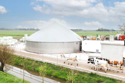 A digestor on a family farm in Spierdijk, Netherlands.