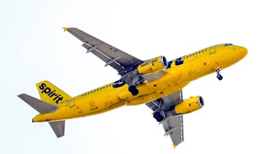 A Spirit Airlines aircraft approaches Philadelphia International Airport on Oct. 22, 2021. JetBlue is boosting its offer Monday, June 20, 2022, to buy Spirit Airlines, raising the stakes again in the bidding war over the nation’s biggest budget airline.