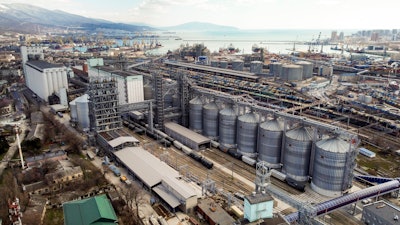 Grain terminal in Tsemess Bay, Novorossiysk, Russia, March 16, 2022.