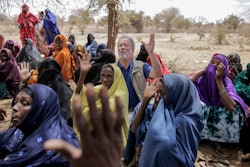 World Food Program chief David Beasley meets with villagers, Wagalla, Kenya, Aug. 19, 2022.