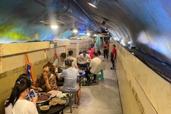 Hotpot restaurant in a converted WWII-era air raid shelter, Chongqing, China, Aug. 20, 2022.