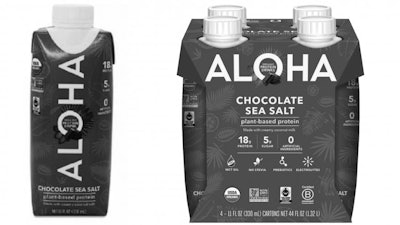 Aloha Chocolate Sea Salt Plant Based Protein 4ct 330ml Cartons