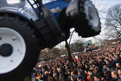 Thousands of farmers converge on The Hague, Netherlands, Feb. 19, 2020.