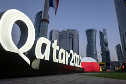 World Cup logo, Doha, Qatar, March 31, 2022.