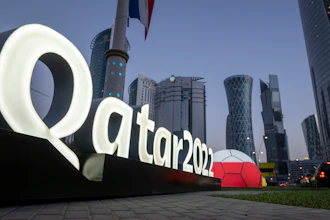 World Cup logo, Doha, Qatar, March 31, 2022.