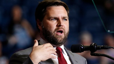 JD Vance, Republican candidate for U.S. Senate in Ohio, speaks at a rally in Youngstown, Sept. 17, 2022.