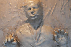 A sculpture of 'Star Wars' character Han Solo made entirely of bread, One House Bakery, Benicia, Calif., Oct. 16, 2022.
