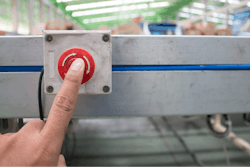 Hand Pushing Emergency Stop