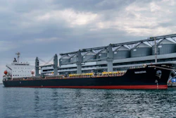 The ship Navi-Star sits full of grain since Russia's invasion of Ukraine began five months ago as it waits to sail from the Odesa Sea Port, in Odesa, Ukraine, July 29, 2022. U.S. President Joe Biden has warned that global hunger could increase because of Russia’s suspension of a U.N.-brokered deal to allow safe passage for ships carrying Ukrainian grain.