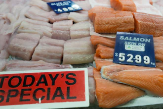 Fish for sale at a shopping center in Sydney, July 27, 2022.