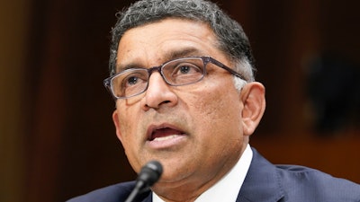 Albertsons Companies CEO Vivek Sankaran during a Senate subcommittee hearing in Washington, Nov. 29, 2022.