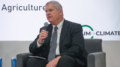 U.S. Agriculture Secretary Tom Vilsack speaks at the COP27 U.N. Climate Summit, Sharm el-Sheikh, Egypt, Nov. 11, 2022.