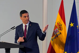 Spanish Prime Minister Pedro Sanchez during a news conference in Madrid, Dec. 27, 2022.