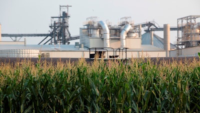 Project developers plan to build carbon capture pipelines connecting dozens of Midwestern ethanol refineries, such as this one in Chancellor, S.D., shown on July 22, 2021.