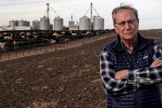 Lee Reeve poses for a photo at his family's cattle feedyard and ethanol plant near Garden City, Kan., Jan. 5, 2023.