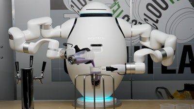 An ADAM beverage robot makes boba tea at the Richtech Robotics booth during the CES tech show, Jan. 6, 2023, Las Vegas.