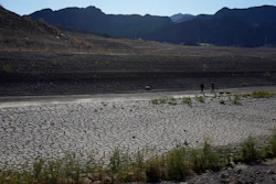 Cracked earth that was once under the water of Lake Mead, Jan. 27, 2023, Boulder City, Nev.