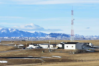 A U.S. Air Force installation surrounded by farmland near Harlowton, Mont., Feb. 7, 2023.