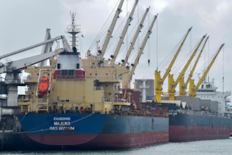 The Eaubonne bulk carrier ship docks in the port of Mombasa, Kenya, Nov. 26, 2022.