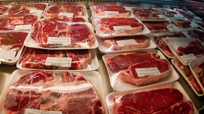 Fresh cut beef in the coolers of the retail section at Wight's Meat Packing facility, Fombell, Pa., June 16, 2022.