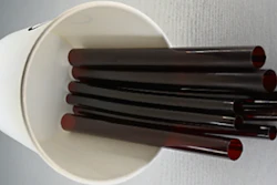These new bioplastic straws made using potato starch and lignin are strong in water but still biodegrade.
