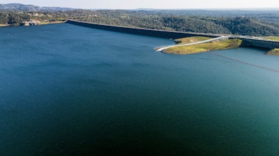 The Oroville Dam holds back water at Lake Oroville in Butte County, Calif., March 25, 2023.