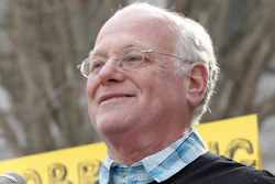 Ben Cohen, of Ben and Jerry's Ice Cream, during a rally at the Statehouse in Concord, N.H., Jan. 21, 2015.
