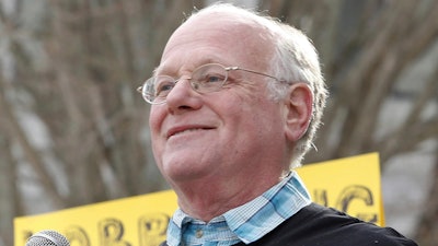 Ben Cohen, of Ben and Jerry's Ice Cream, during a rally at the Statehouse in Concord, N.H., Jan. 21, 2015.