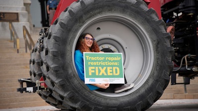 Colorado Rep. Brianna Titone before a signing ceremony for the state's 'right to repair' law, Denver, April 25, 2023.