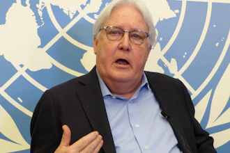 U.N. humanitarian aid coordinator Martin Griffiths speaks in Geneva, Switzerland, May 18, 2023.