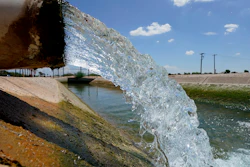 Water from the Colorado River diverted through the Central Arizona Project fills an irrigation canal in Maricopa, Aug. 18, 2022.