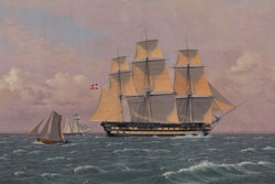 Christoffer Wilhelm Eckersberg's 1834 painting 'The 84-Gun Danish Warship 'Dronning Marie' in the Sound.'
