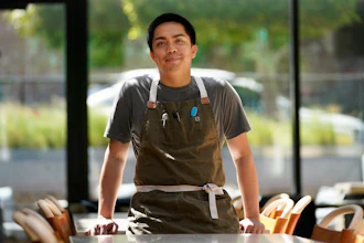 Pastry chef Vince Bugtong at Abaca restaurant in San Francisco, May 15, 2023.