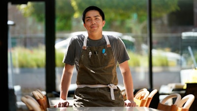 Pastry chef Vince Bugtong at Abaca restaurant in San Francisco, May 15, 2023.