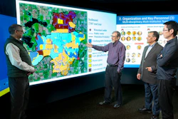 A map of Minnesota's Seven Mile Creek Watershed showing farming practices that could optimize carbon sequestration and soil health.